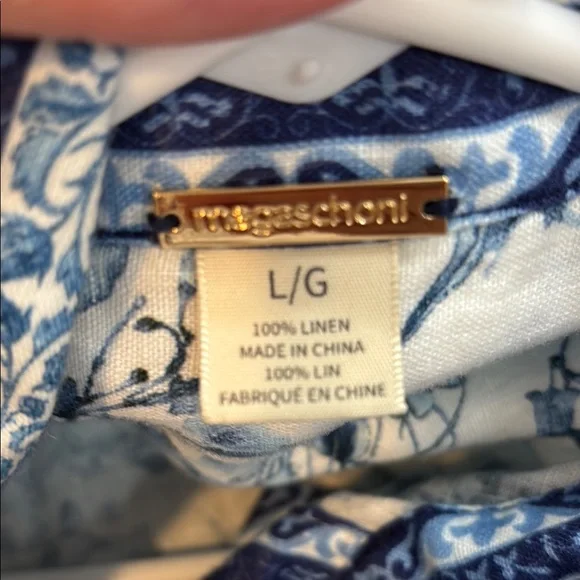 Magaschoni Blue Floral Long Sleeve Dress - Picture 6 of 7